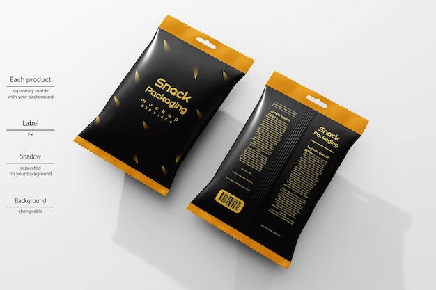 Snack packaging mockup