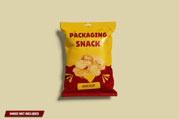 Snack pouch packaging mockup