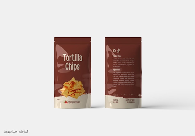 Snack Pouch Plastic Bag Mockup Premium Psd