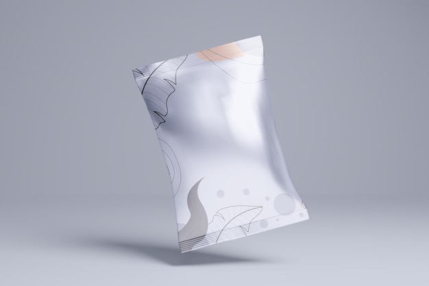 Snack pouch plastic bag mockup