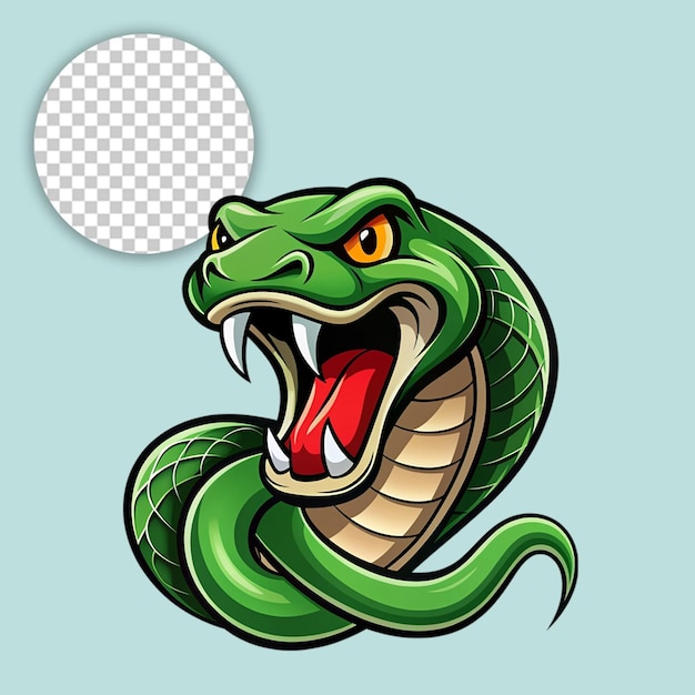 PSD snake head logo on transparent background