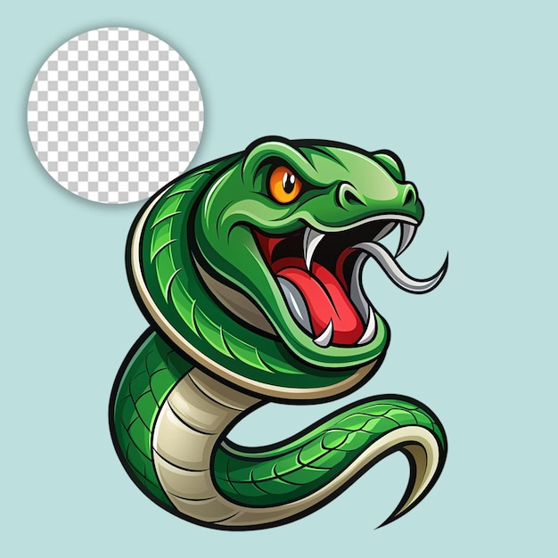 PSD snake head logo on transparent background