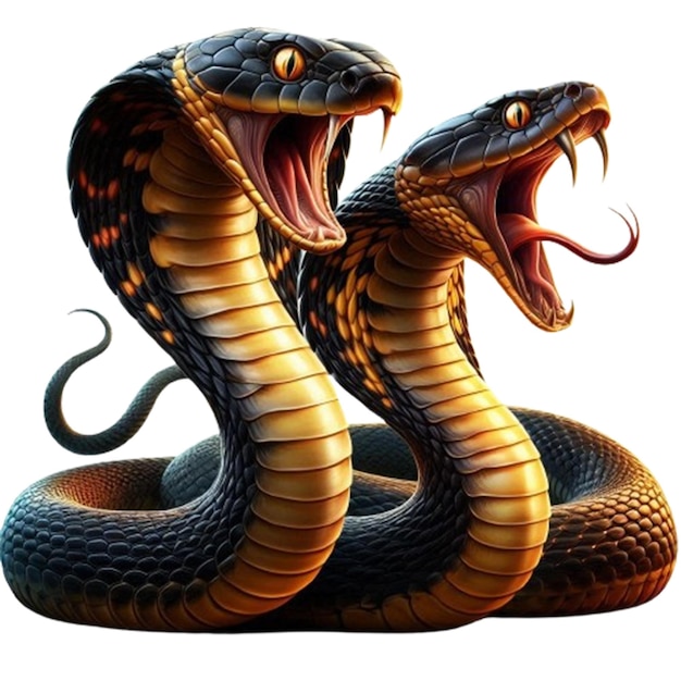 PSD snake with its mouth open clipart