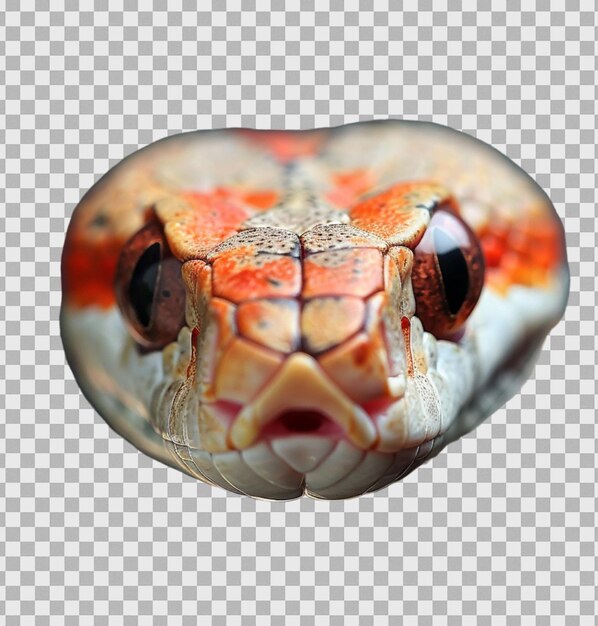 PSD a snake with a red face on isolated transparent background