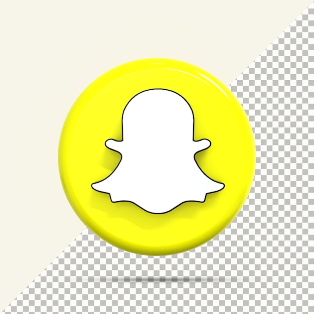 SnapChat  icon in 3d rendering for composition