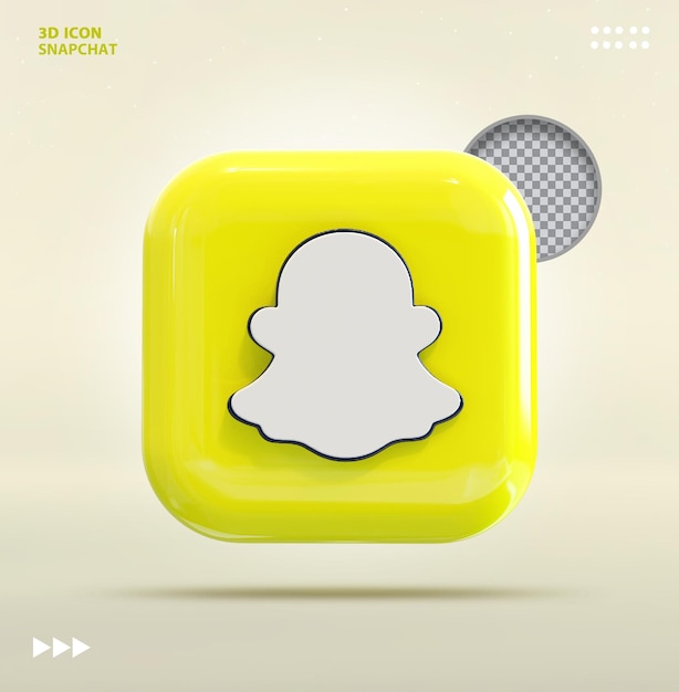 Snapchat icon social media concept 3d render