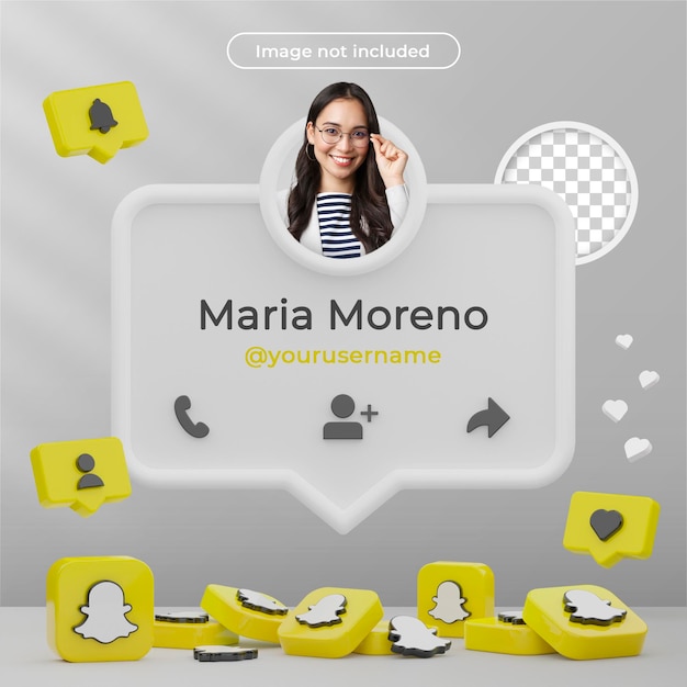 Snapchat profile banner 3d render composition