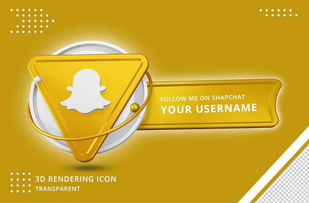 Snapchat Profile icon in 3d rendering 