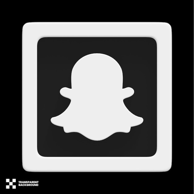 PSD snapchat social media icon 3d