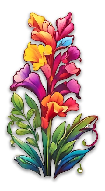 Snapdragon Flower Illustration PSD