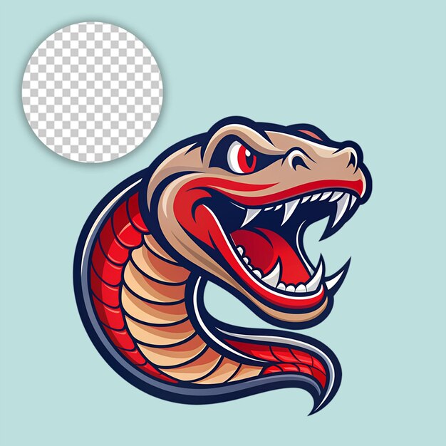 PSD snazzy king cobra snake mascot png