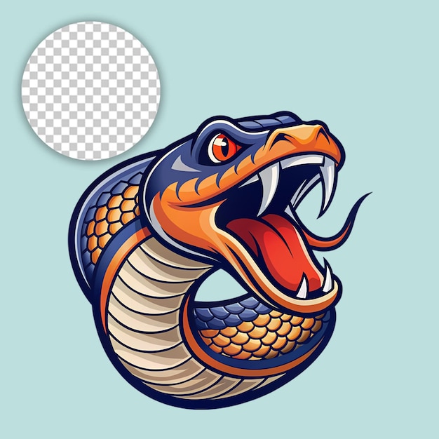 Snazzy King Cobra Snake Mascot PNG