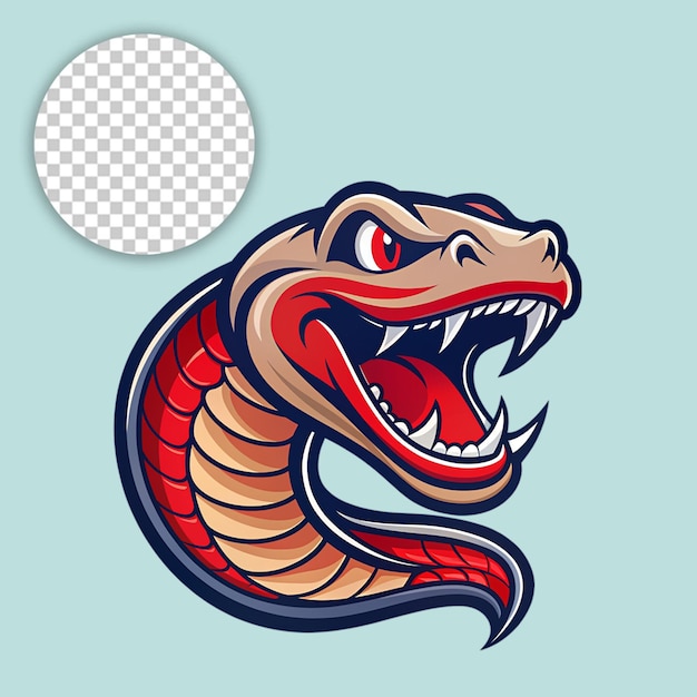 Snazzy King Cobra Snake Mascot PNG