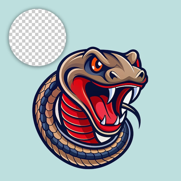 Snazzy King Cobra Snake Mascot PNG