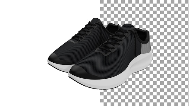 Sneakers angle view without shadow 3d render