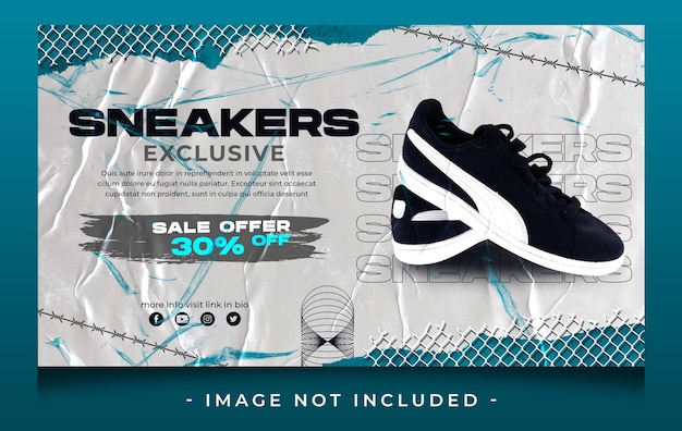 Sneakers shoes exclusive sale for web banner