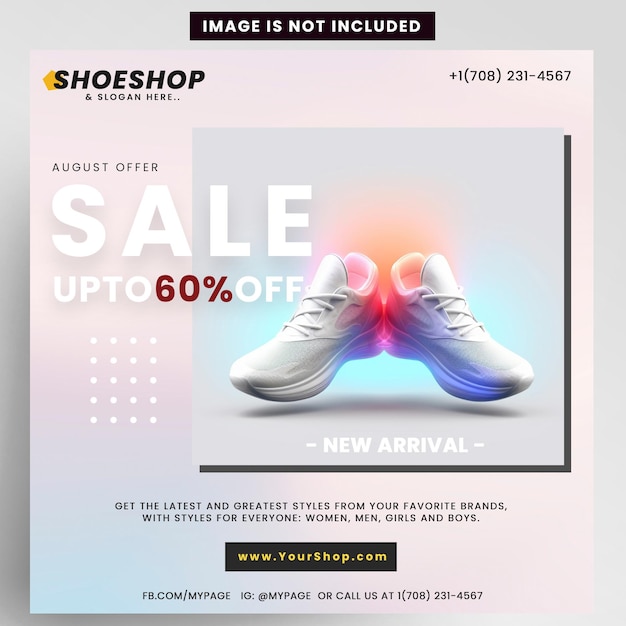 Sneakers Shoes Sale Shop Instagram Banner PSD