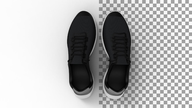 Sneakers top view with shadow 3d render