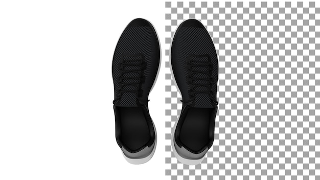 Sneakers top view without shadow 3d render