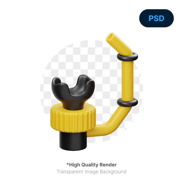 PSD snorkel 3d icon premium psd