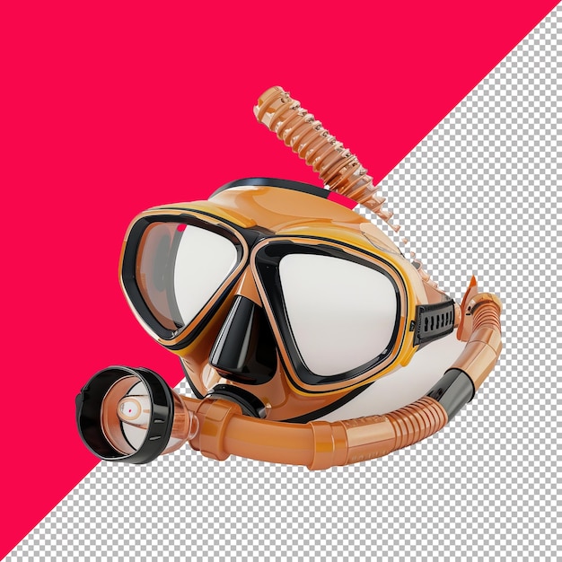 Snorkel Gear Mascot transparent background PNG PSD