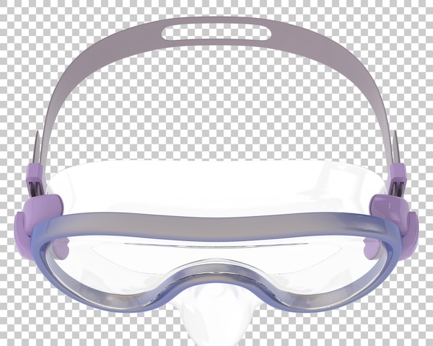 Snorkeling dive mask isolated on transparent background 3d rendering illustration