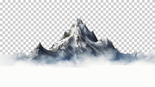 Snow capped mountains isolated on transparent background png psd