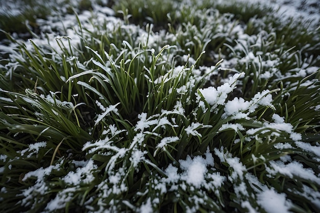 PSD snow covered grass emerges resilient and green