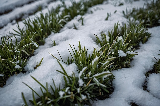 PSD snow covered grass emerges resilient and green