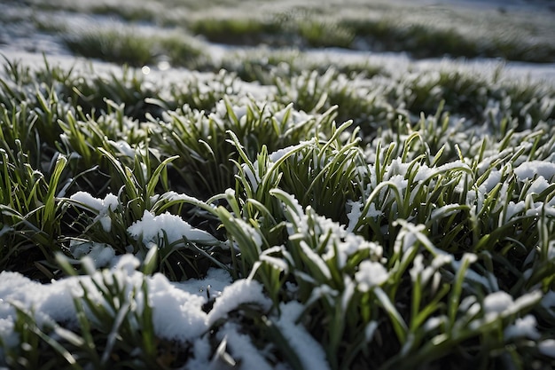 PSD snow covered grass emerges resilient and green