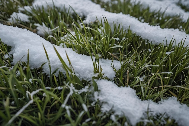 PSD snow covered grass emerges resilient and green