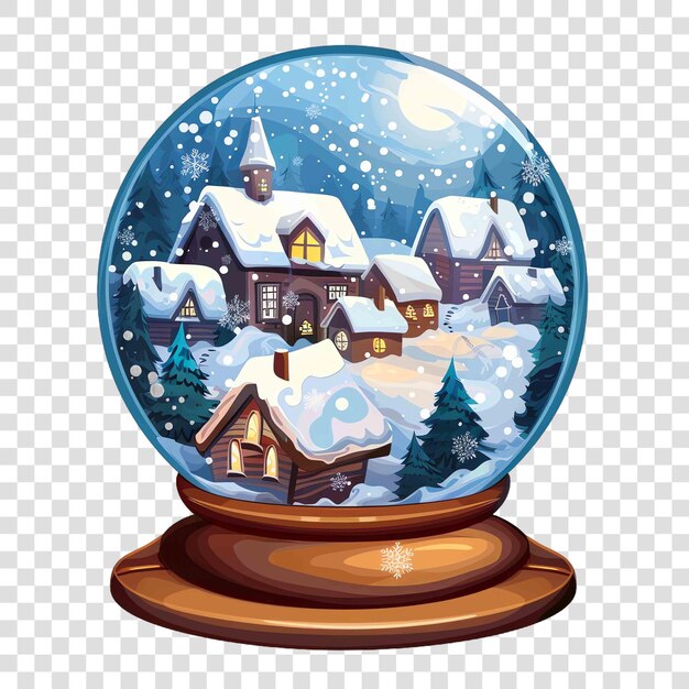 PSD snow globe transparent background vector elementon transparent background