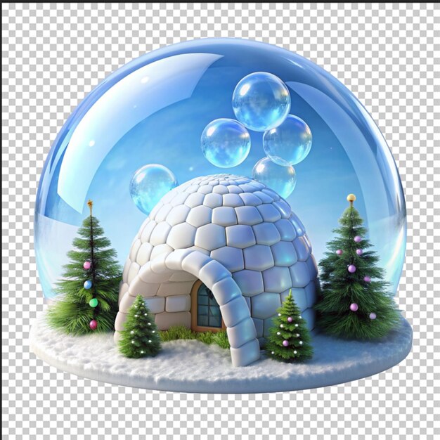 PSD snow globe winter landscape 3d computer graphics