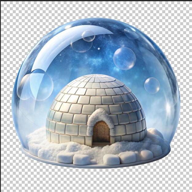 PSD snow globe winter landscape 3d computer graphics