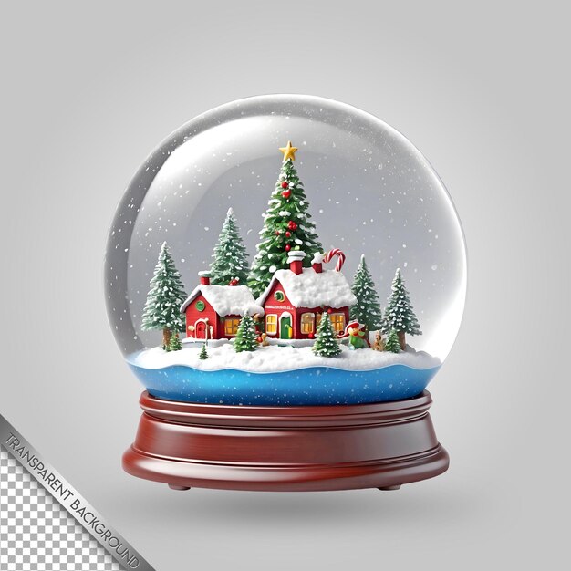 PSD a snow globe with a christmas tree inside