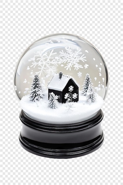 PSD a snow globe with a house on it and a snow globe