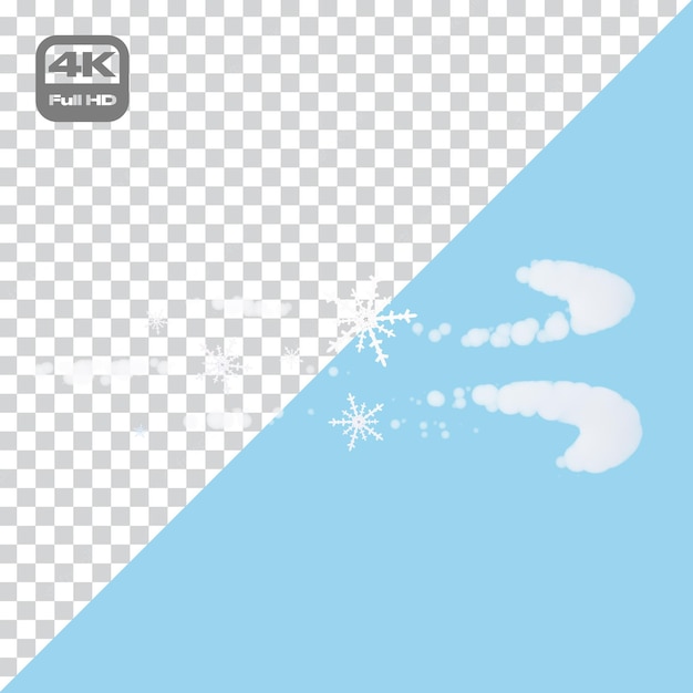 Snow Storm Mist Weather Icon 3D Cartoon