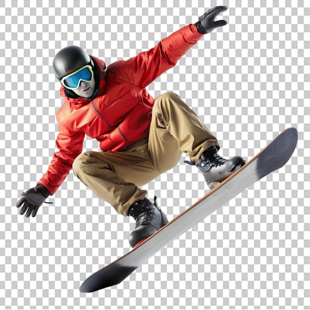 snowboarder stunt on transparent background