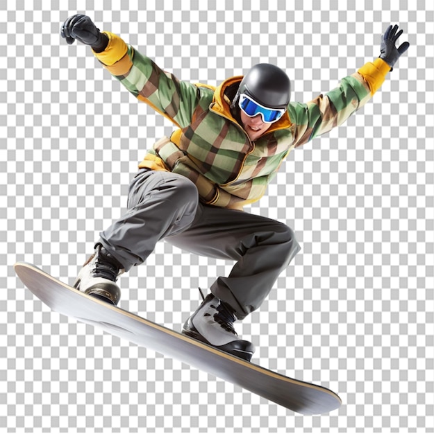 snowboarder stunt on transparent background