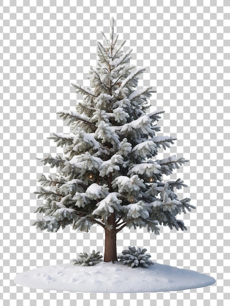 PSD a snowcovered evergreen tree with a snow covered background