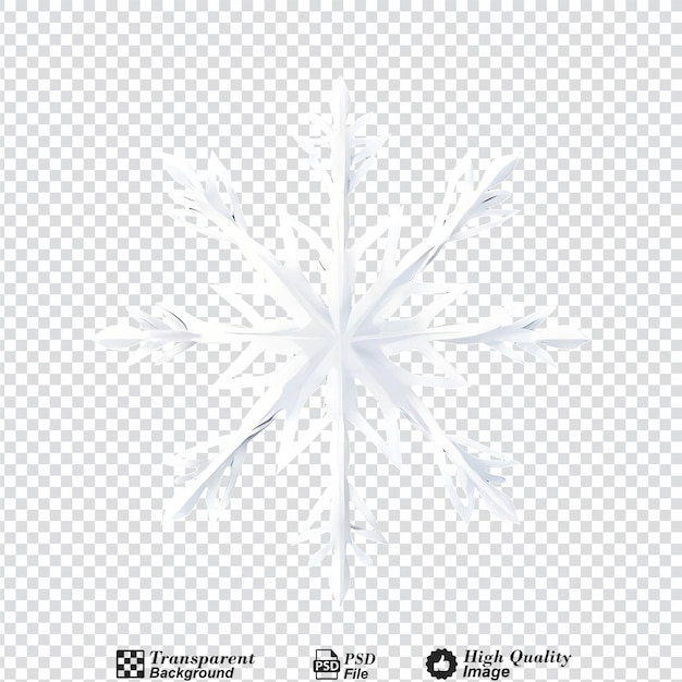 PSD snowflake icon white isolated on transparent background