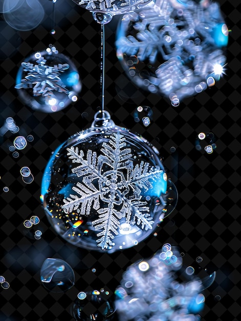 a snowflake is hanging from a christmas tree