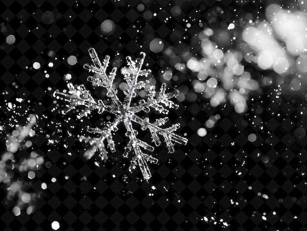 PSD a snowflake is shown on a black background