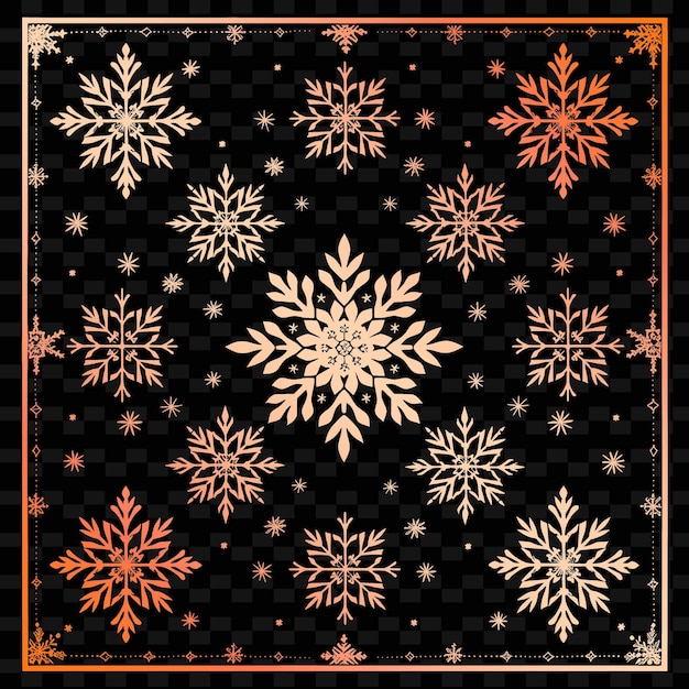 a snowflake pattern with snowflakes and a black background