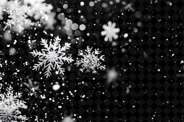 PSD snowflakes are shown against a black background