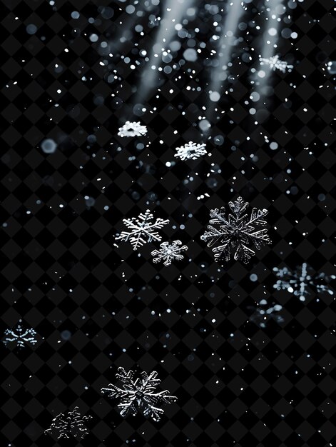 PSD snowflakes on a black background with a black background