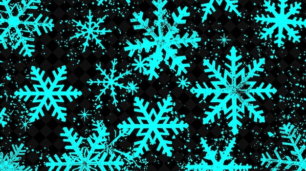 PSD snowflakes on a black background