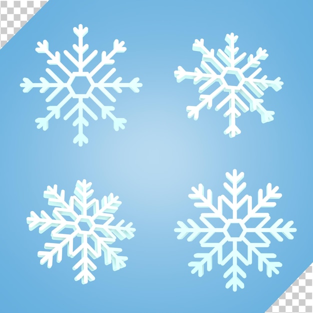 snowflakes decoration 3d render object illustration