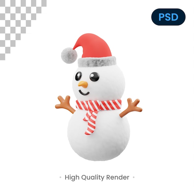 Snowman 3D Icon Premium Psd