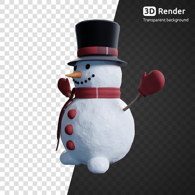 Snowman 3d render isolated